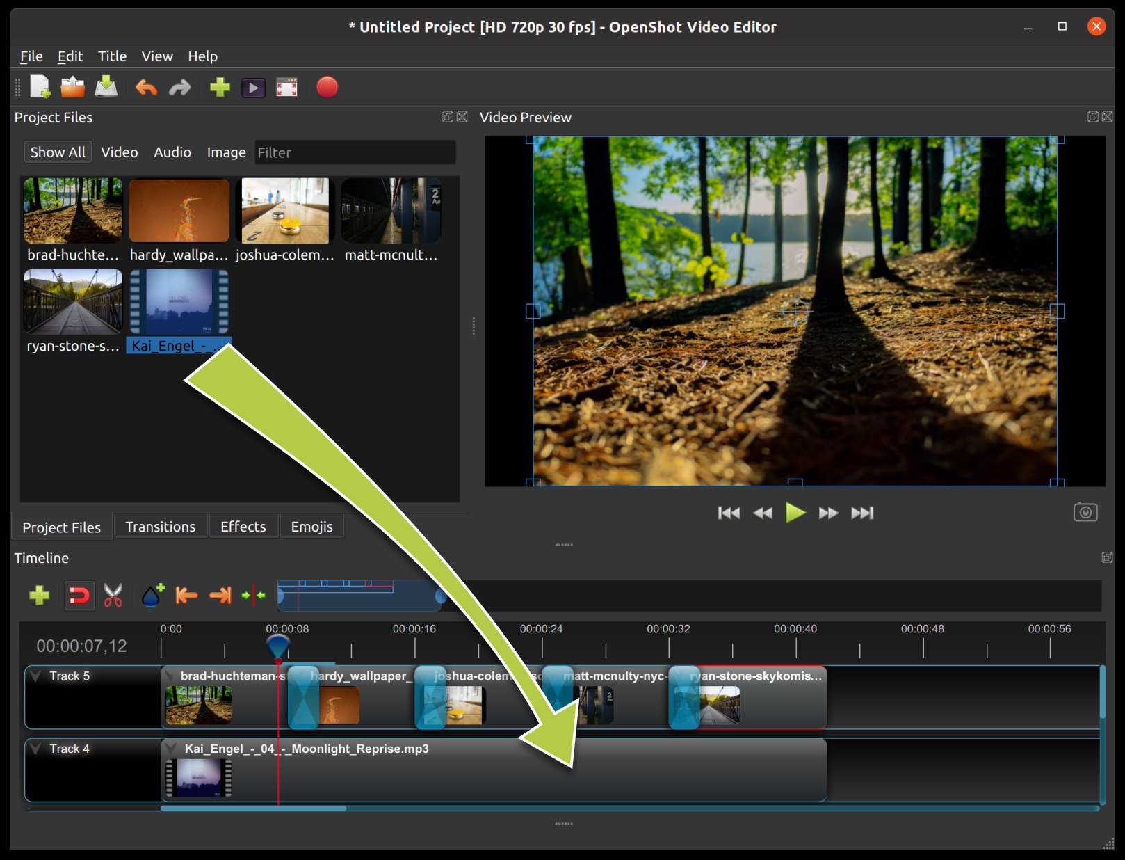 openshot video editor add text over video