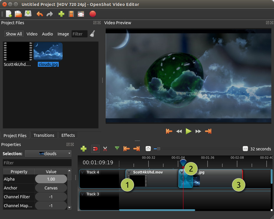 openshot video editor effects