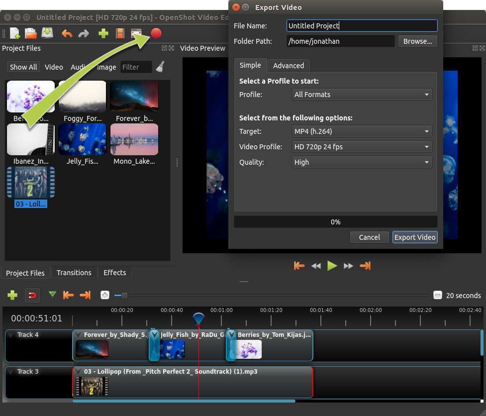 openshot video editor transform